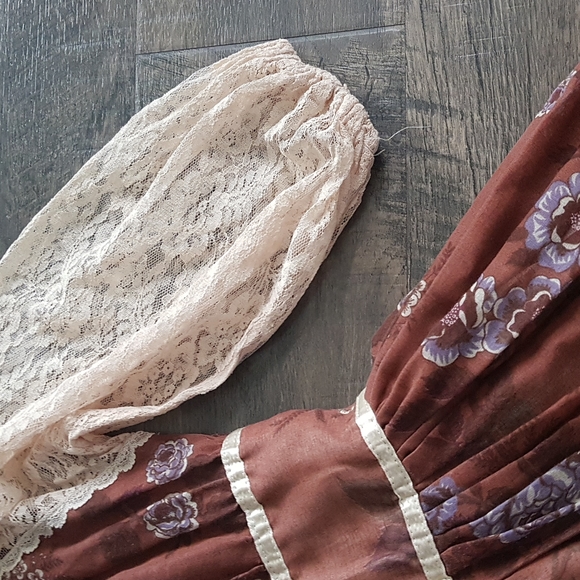 Vintage Gunne Sax Prairie floral lace midi dress,7 - Picture 3 of 11